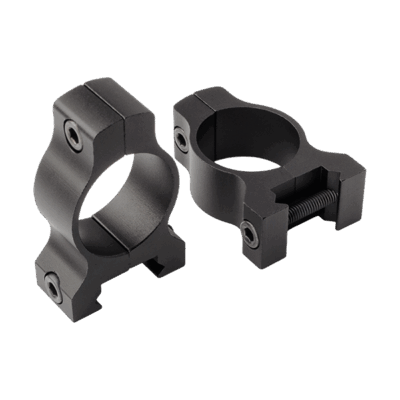 1" Weaver-Style Black Matte and Silver Satin Rings