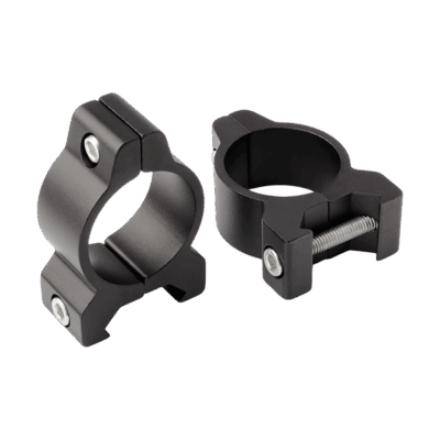 1" Weaver-Style Black Matte Rings (Low, Silver Screws)