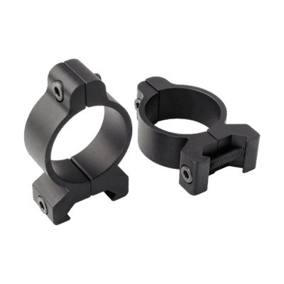 30mm Weaver-Style Black Matte and Silver Satin Rings (Medium)